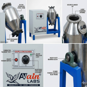 Double Cone Blender 10 ltr. Cap (College Model) without buff AL-657C