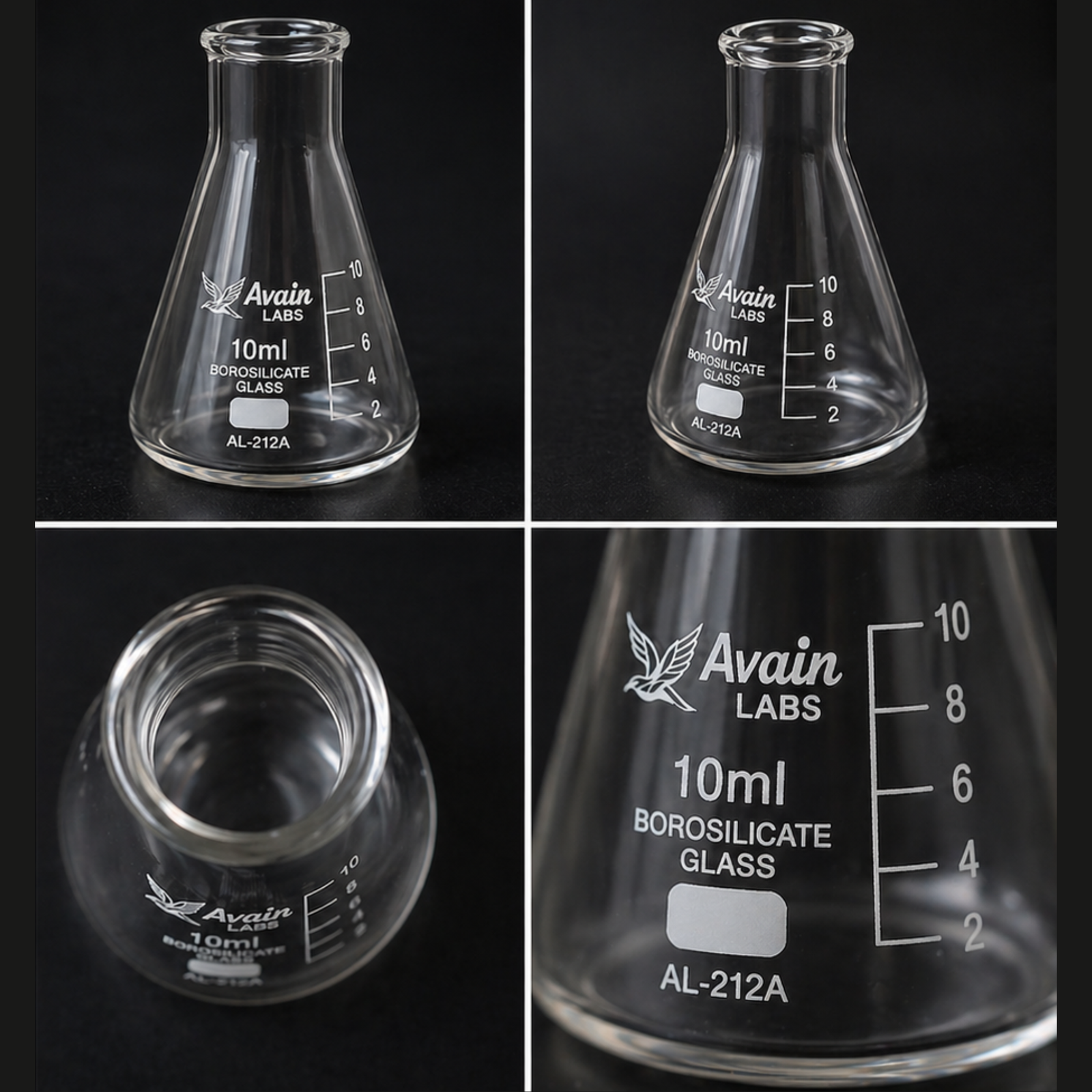 Conical Flask, (Erlenmeyer) Narrow Mouth 10ML AL-212A - Image 2