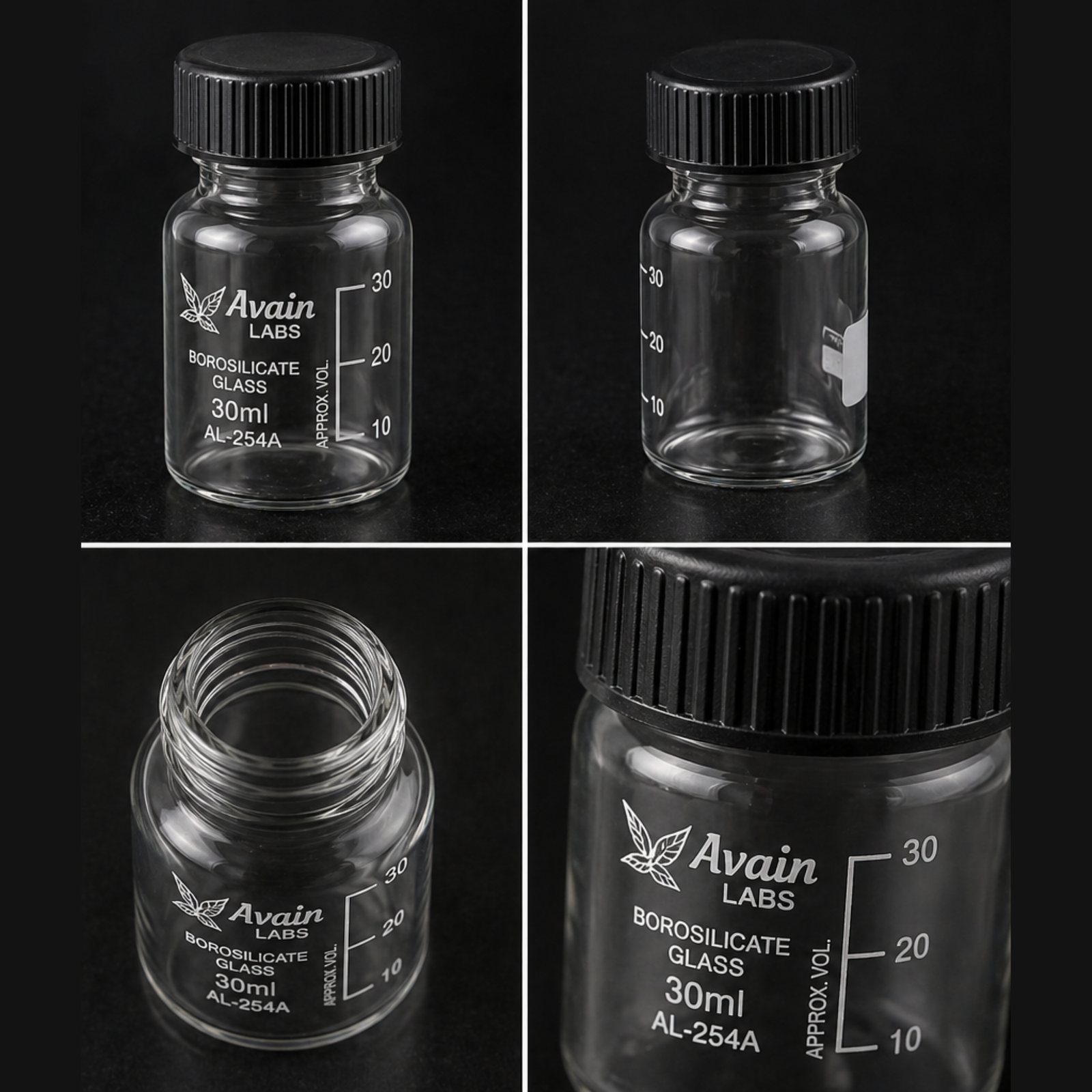 Reagent BOTTLE, Clear Screw Neck Wide Mouth Gl-45 30ML AL-254A - Image 2