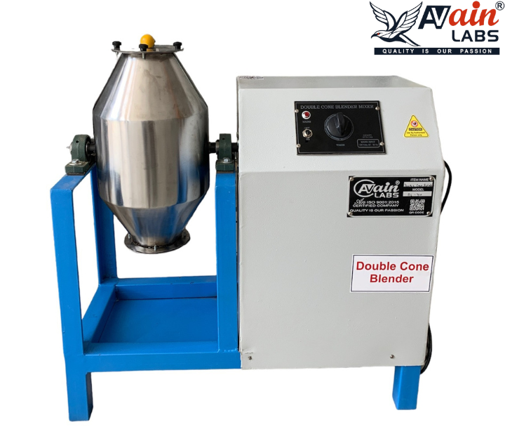Double Cone Blender 10 ltr.Cap Industrial Model with gear box + 1/2 hp motor with buff AL-657D - Image 2