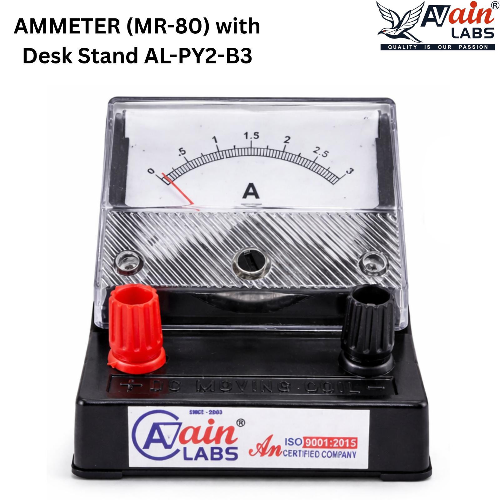 AMMETER (MR-80) SQUARE Dial Moving Coil (AL-PY2-B3) - Image 2