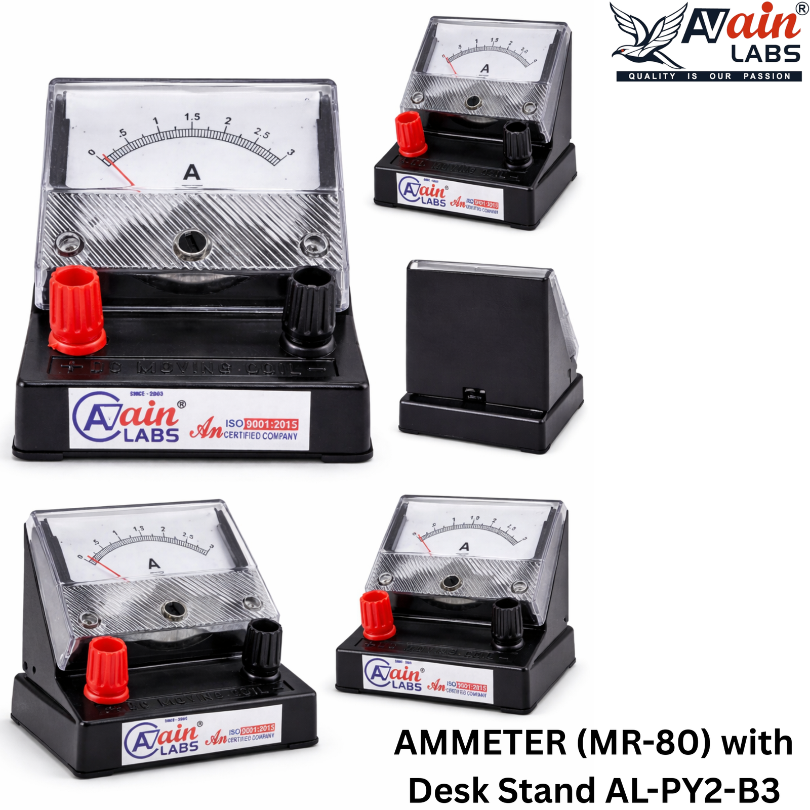 AMMETER (MR-80) SQUARE Dial Moving Coil (AL-PY2-B3)