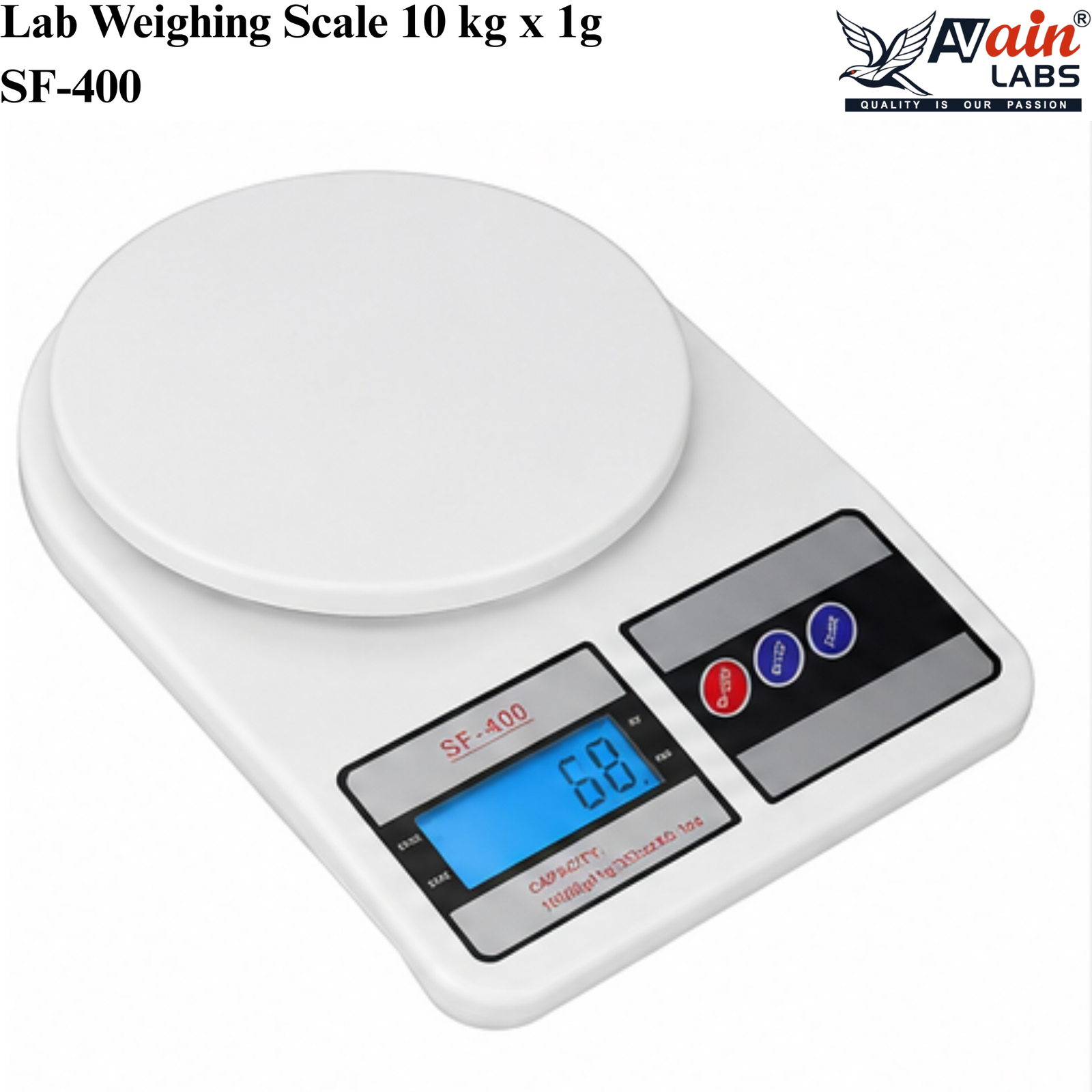 AVAIN LABS® Lab Weighing Scale 10 kg x 1g SF-400 - Image 3