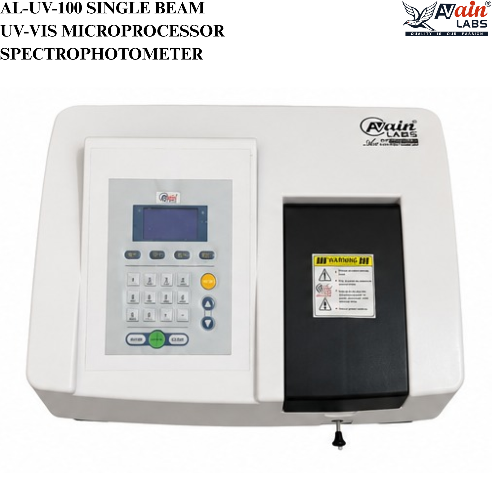 AVAIN LABS® SINGLE BEAM UV-VIS MICROPROCESSOR SPECTROPHOTOMETER AL-UV-100