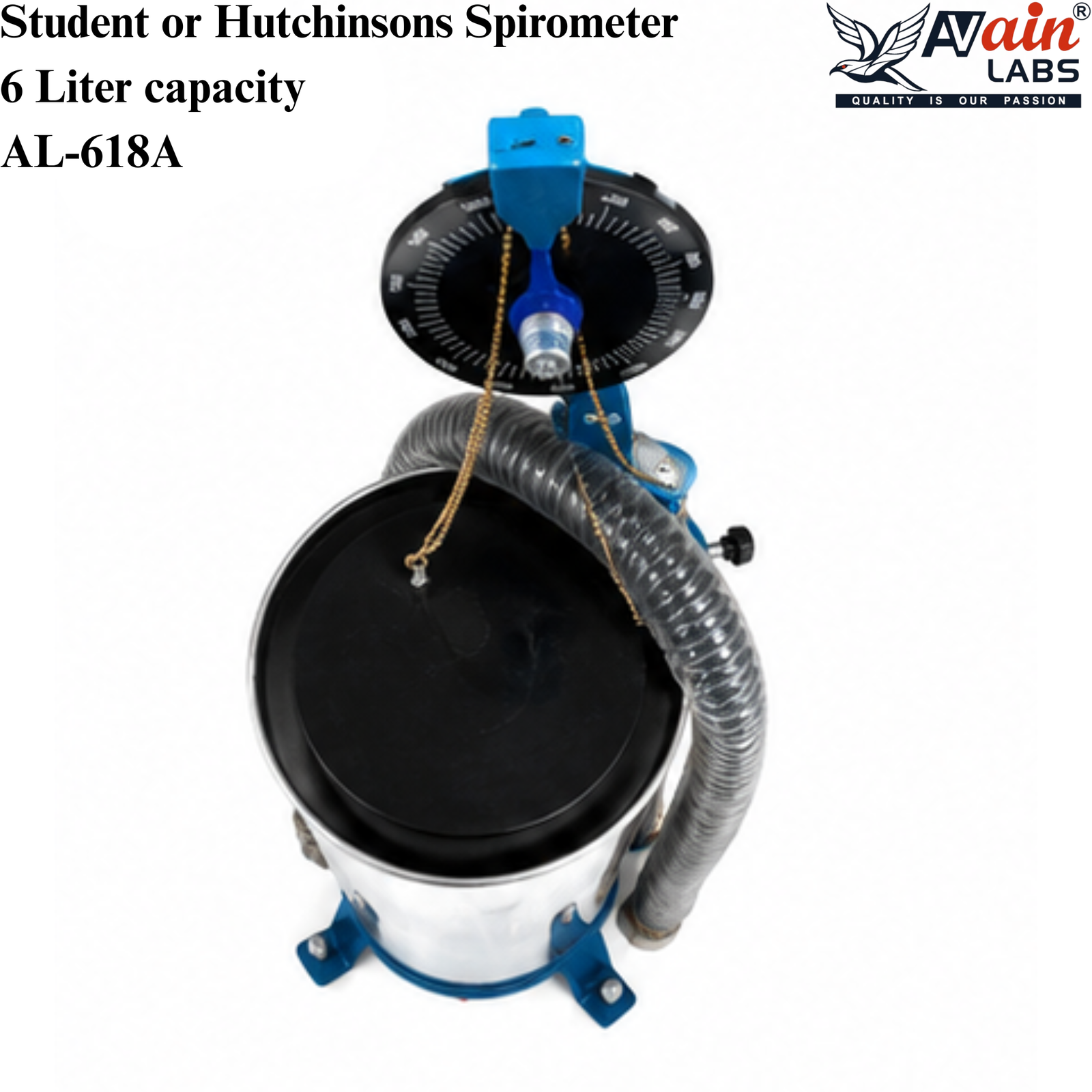AVAIN LABS® Student or Hutchinsons Spirometer 6 Liter capacity AL-618A - Image 5