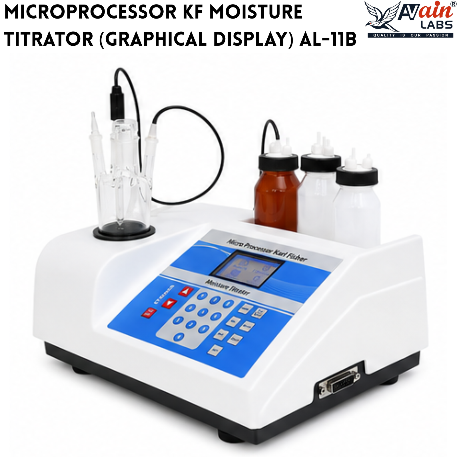AVAIN LABS® MICROPROCESSOR KF MOISTURE TITRATOR (GRAPHICAL DISPLAY) AL-11B - Image 3