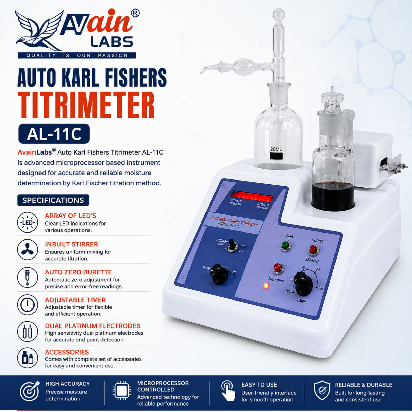 AVAIN LABS® AUTO KARL FISHERS TITRIMETER AL-11C - Image 4