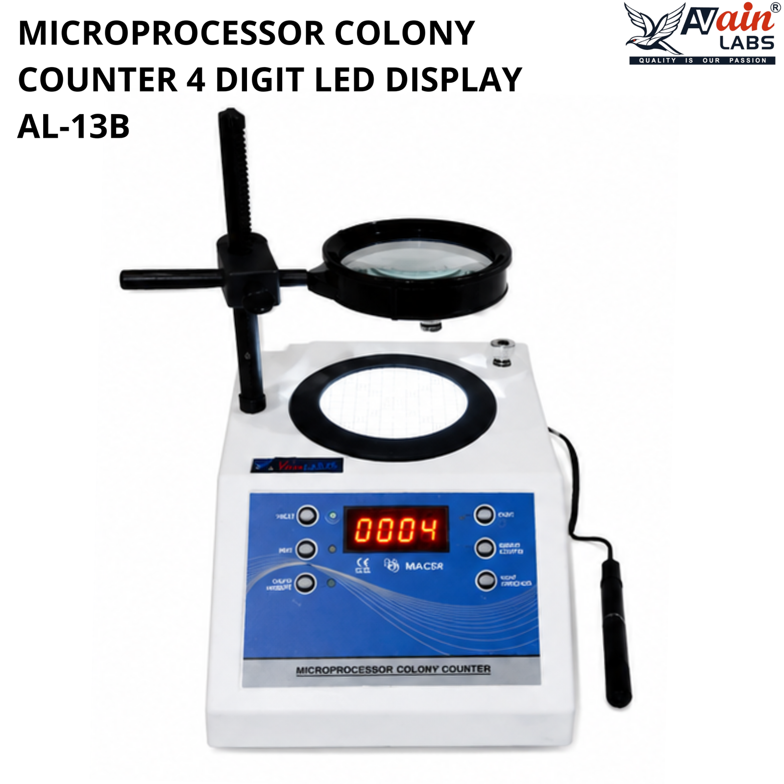 AVAIN LABS® MICROPROCESSOR COLONY COUNTER 4 DIGIT LED DISPLAY AL-13B - Image 4