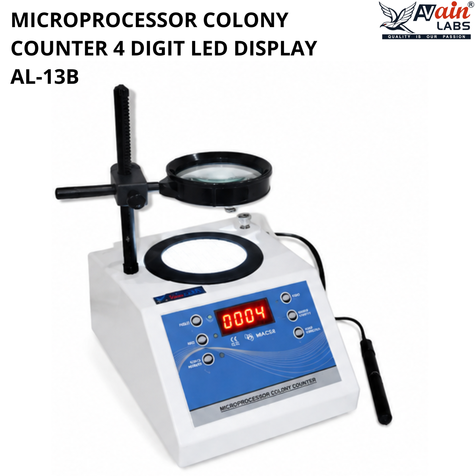 AVAIN LABS® MICROPROCESSOR COLONY COUNTER 4 DIGIT LED DISPLAY AL-13B - Image 3