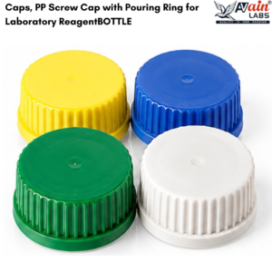 AVAIN LABS® Caps, PP Screw Cap with Pouring Ring for Laboratory Reagent BOTTLE