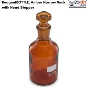 AVAIN LABS® Reagent BOTTLE, Amber Narrow Neck with Head Stopper