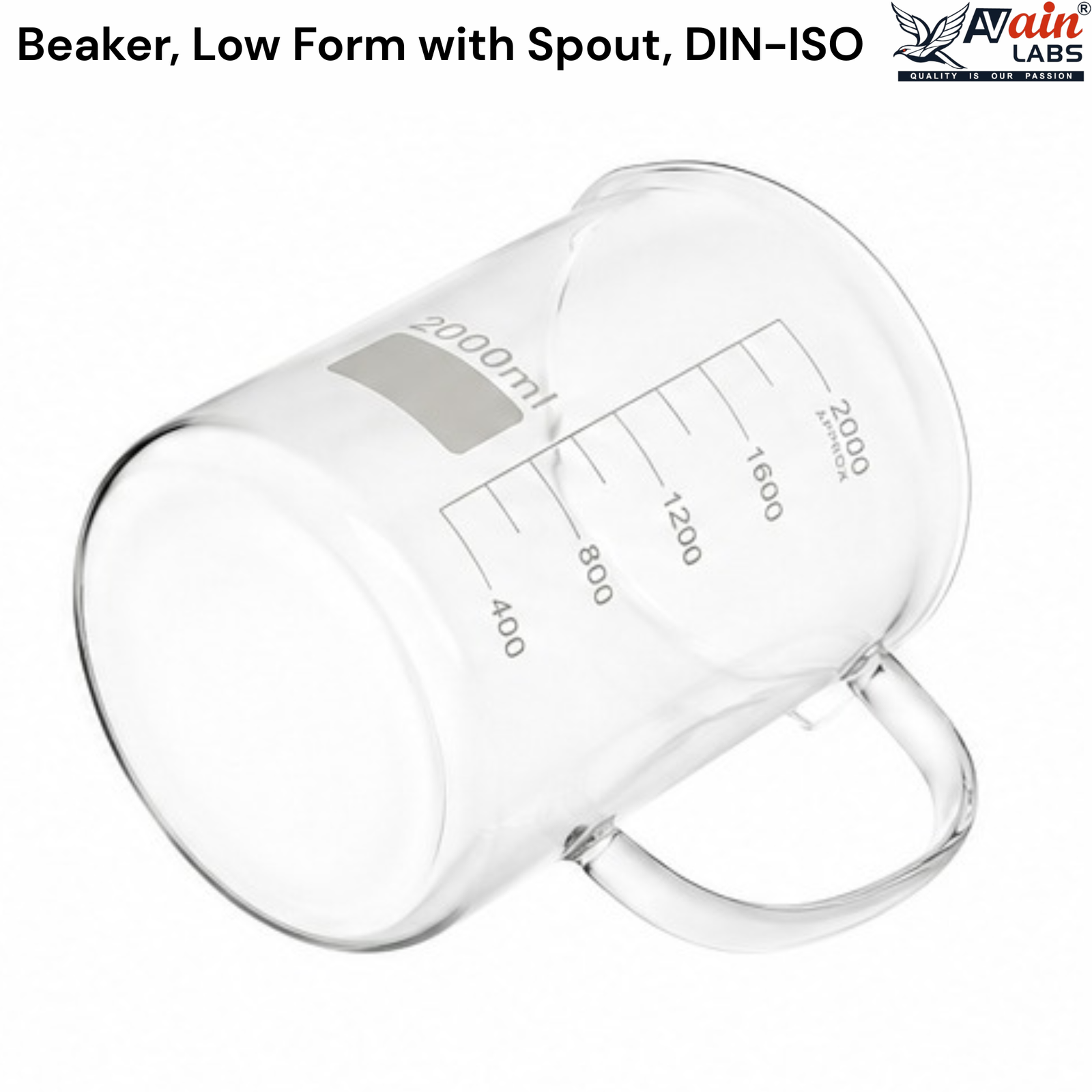 AVAIN LABS® Beaker with spout Low form with Handle - Image 3