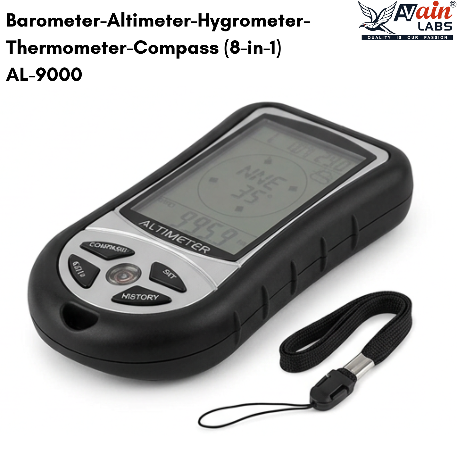 AVAIN LABS® Barometer-Altimeter-Hygrometer- Thermometer-Compass (8-in-1) AL-9000 - Image 2