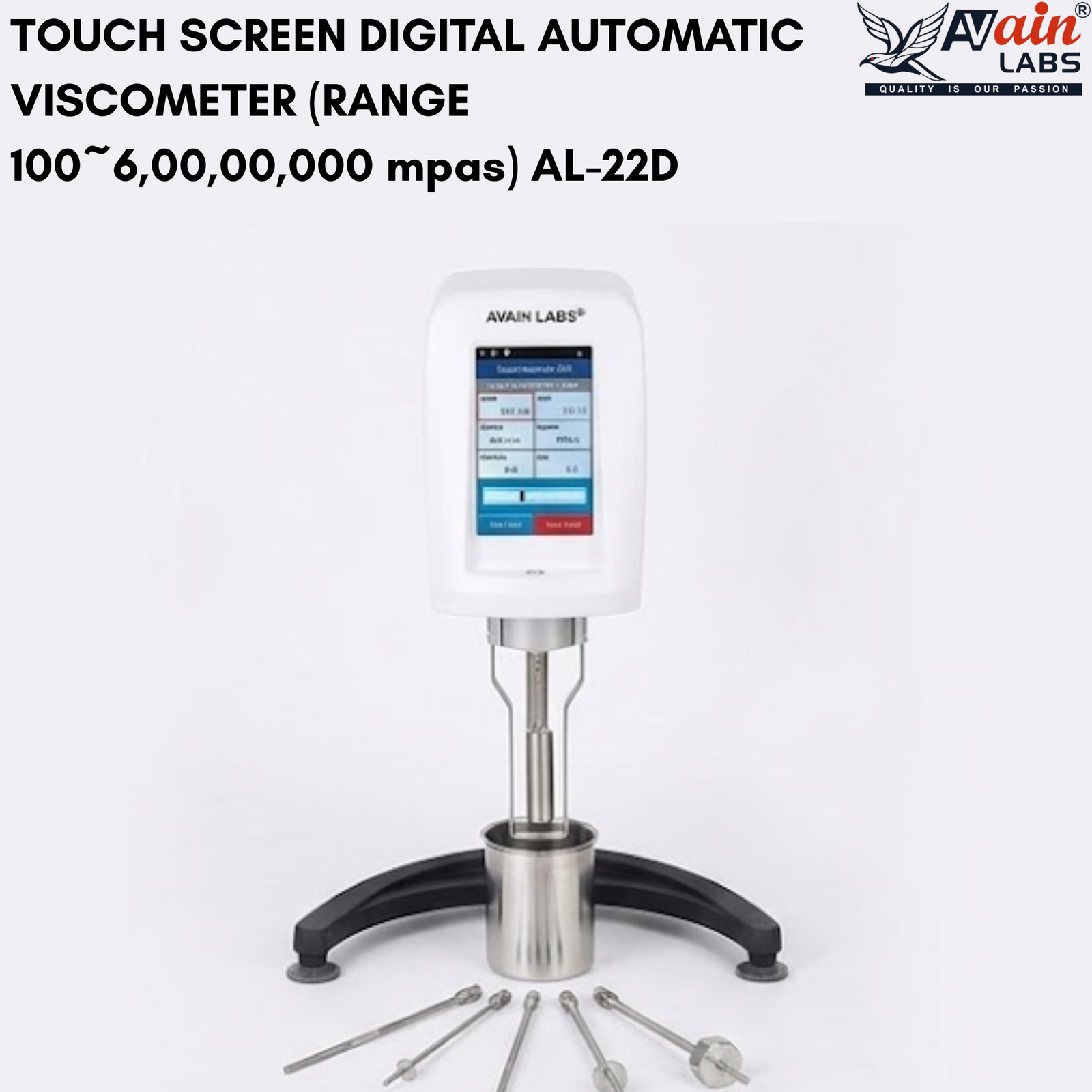 AVAIN LABS® TOUCH SCREEN DIGITAL AUTOMATIC VISCOMETER (RANGE 100~6,00,00,000 mpas) AL-22D - Image 3