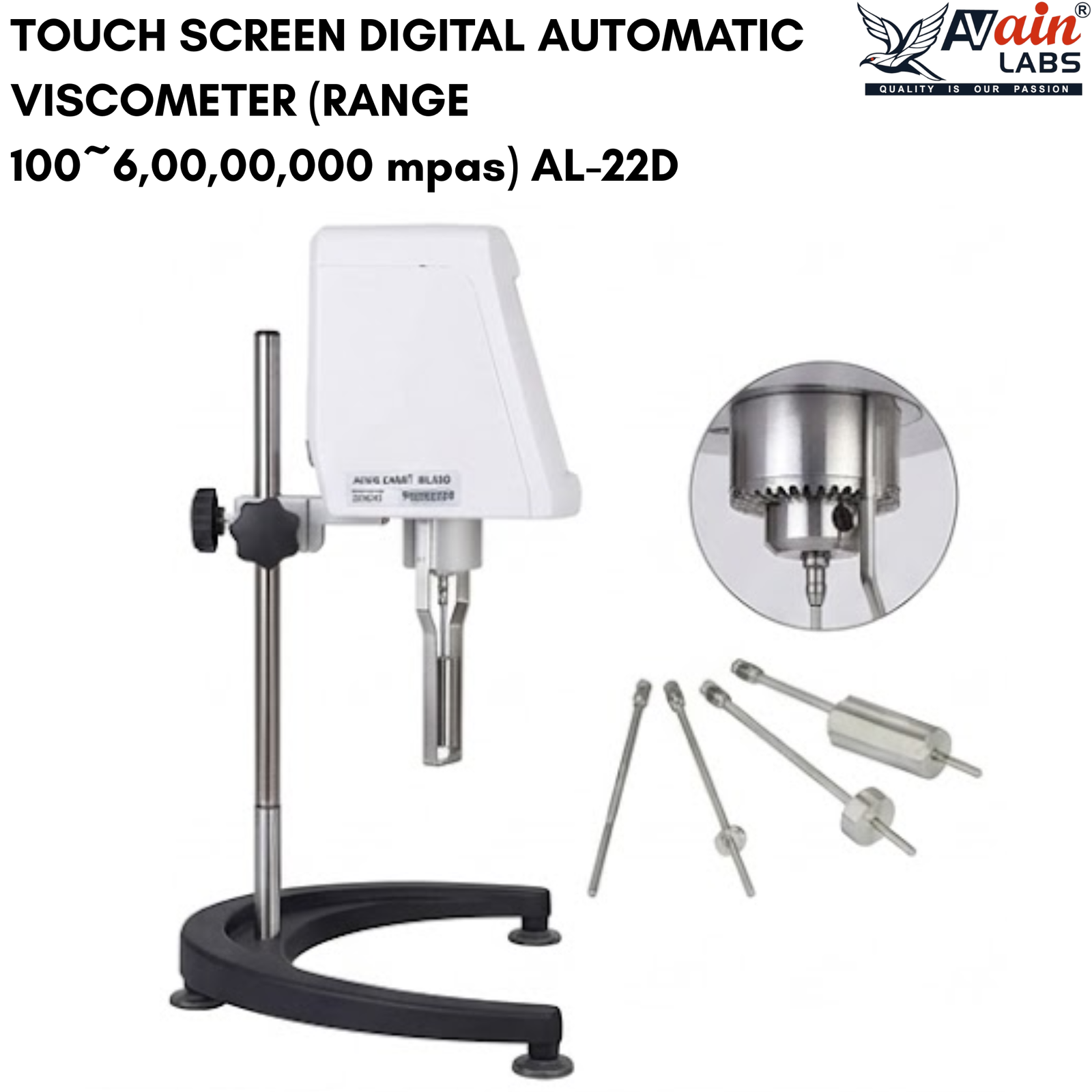 AVAIN LABS® TOUCH SCREEN DIGITAL AUTOMATIC VISCOMETER (RANGE 100~6,00,00,000 mpas) AL-22D - Image 2