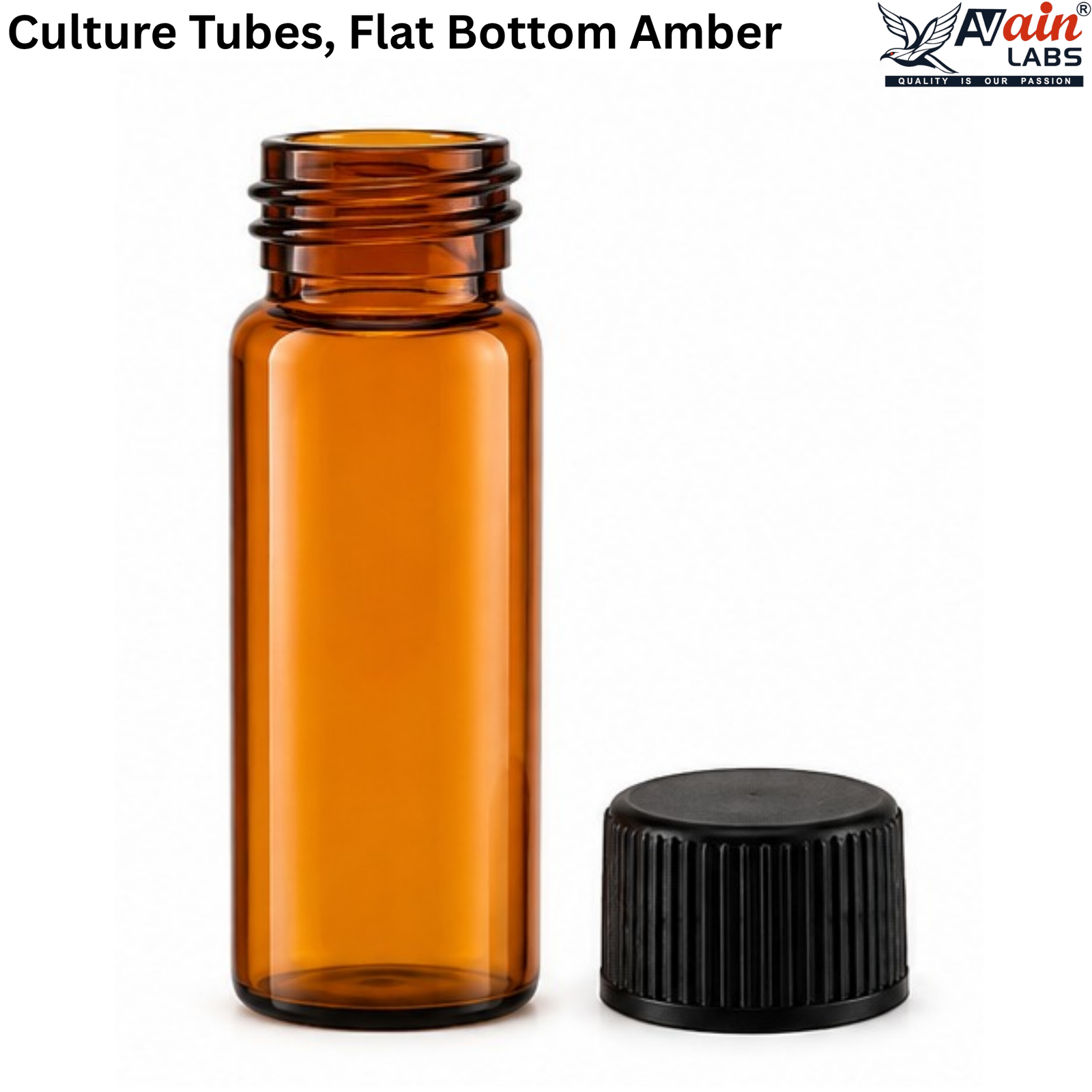 AVAIN LABS® Culture Tubes, Flat Bottom Amber - Image 2