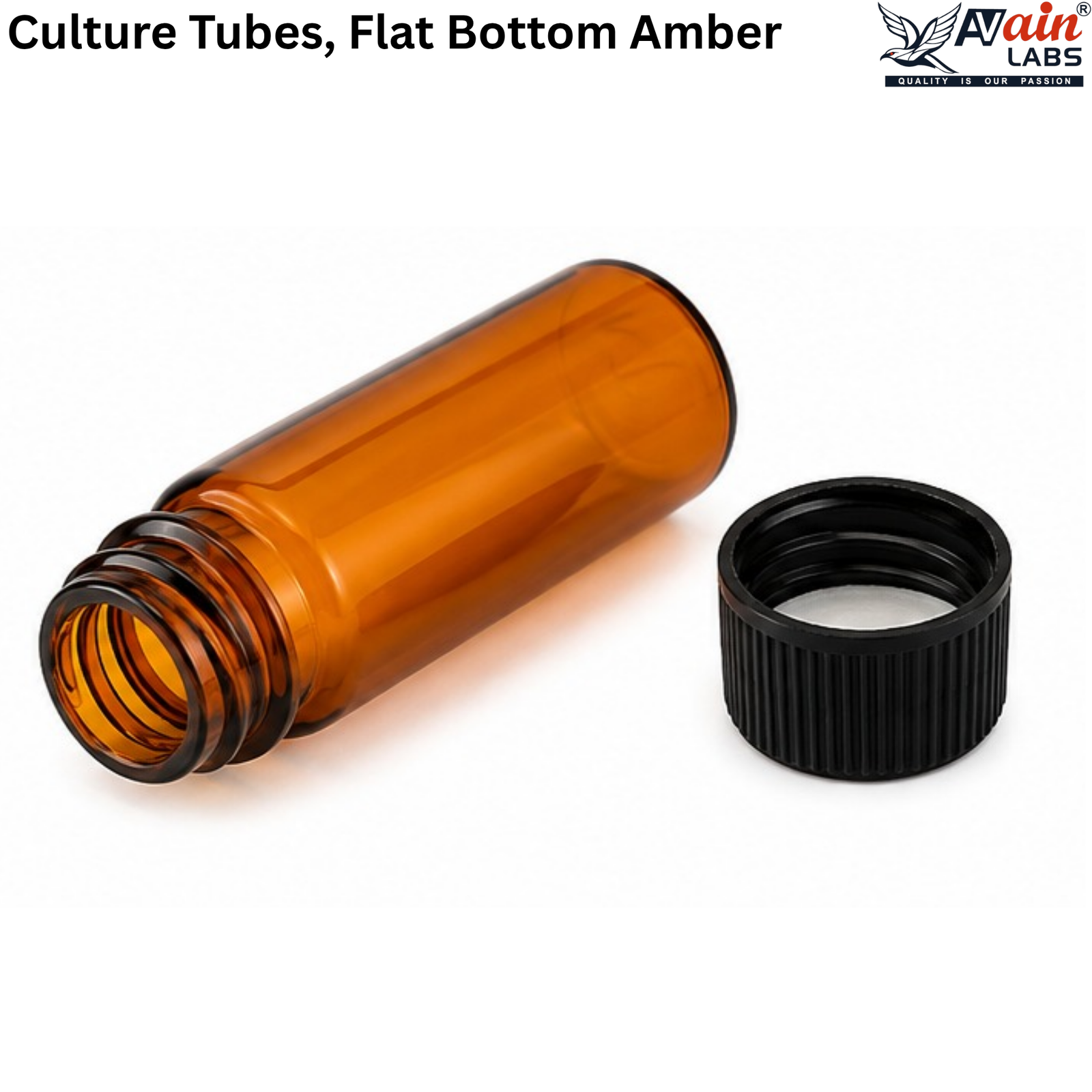 AVAIN LABS® Culture Tubes, Flat Bottom Amber - Image 3