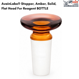 AVAIN LABS® Stopper, Amber, Solid, Flat Head For Reagent BOTTLE